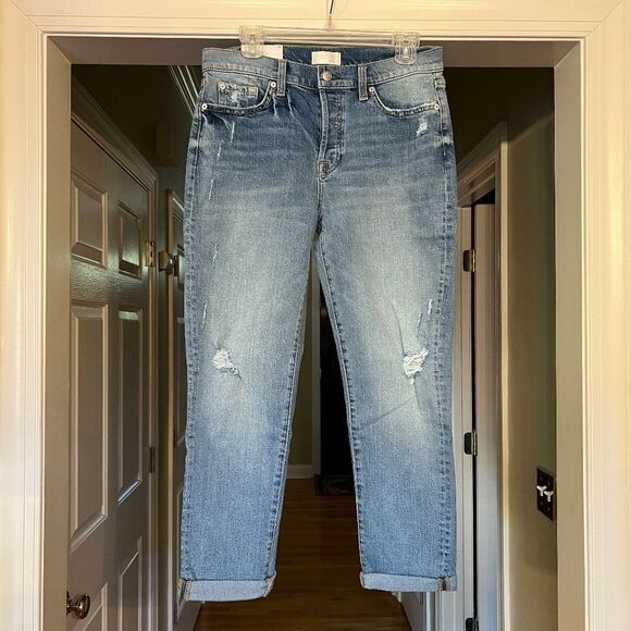 $228 NWT 7 for All Mankind Josefina Feminine Boyfriend Distressed Jeans Size 28 - Picture 1 of 8